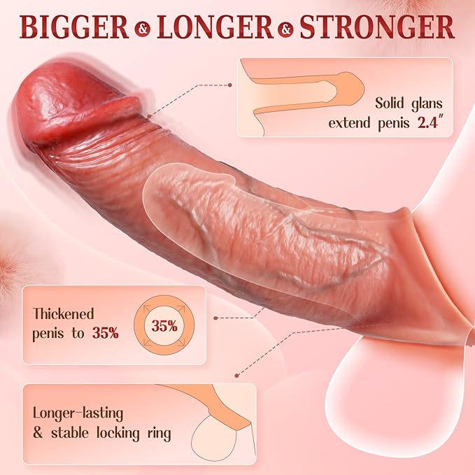 Penis Sleeve Cock Sleeve Vibrator 8 inch. (Washable)(Pack Of 2)